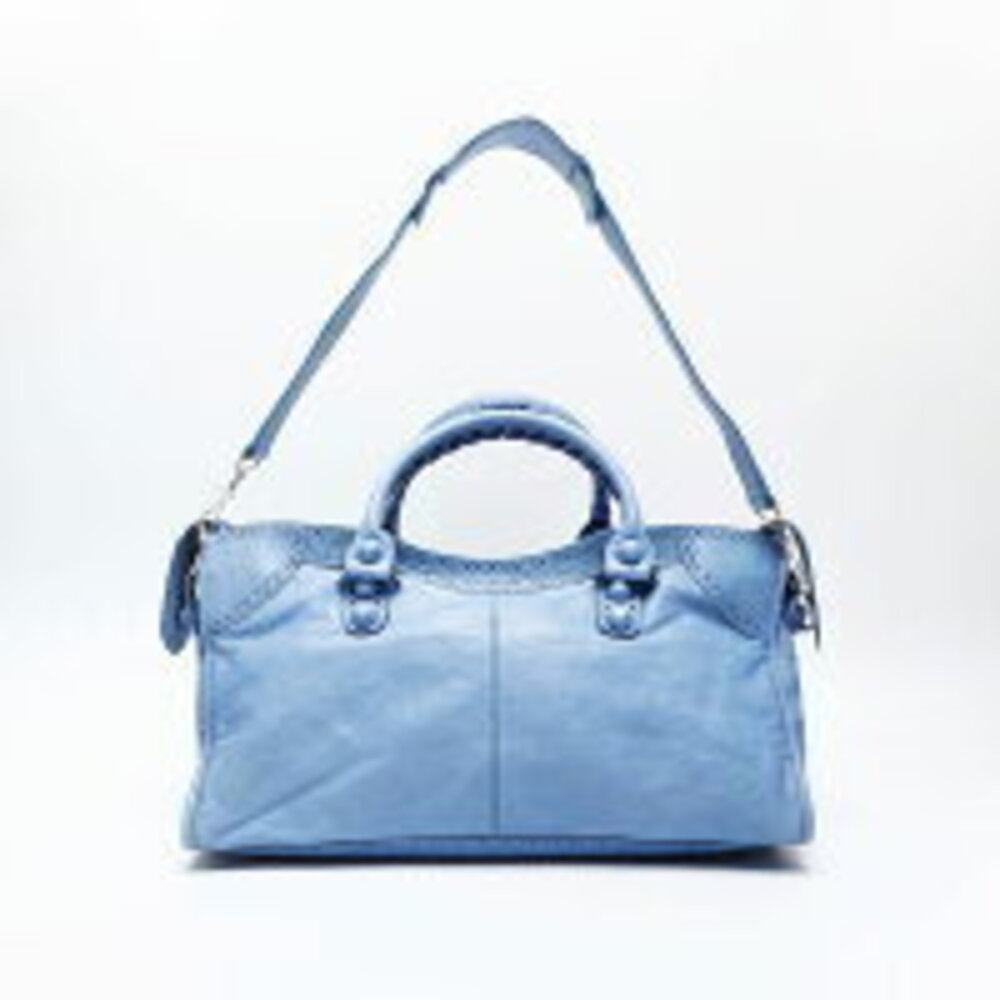 Balenciaga City Leather Handbag Blue - Picture 3 of 13